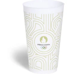 Gifi Gobelet réutilisable polypropylène blanc JO Paris 2024 650mL| Vaisselle Et Accessoires De Table