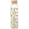 Gifi Gourde bouteille en verre avec bouchon bambou 500ml Ø6,5xH22cm| Vaisselle Et Accessoires De Table