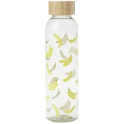Gifi Gourde bouteille en verre avec bouchon bambou 500ml Ø6,5xH22cm| Vaisselle Et Accessoires De Table
