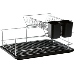 Rangement De Cuisine<Gifi Égouttoir avec plateau et supports couverts noirs 2 niveaux