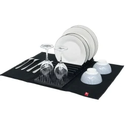 Rangement De Cuisine<Gifi Égouttoir avec tapis pliable noir 11 rangées 12 picots