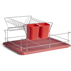 Rangement De Cuisine<Gifi Égouttoir vaisselle base métal gris et rouge