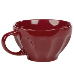 Gifi Jumbo en faïence côtelé 55 cl uni rouge| Vaisselle Et Accessoires De Table