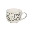 Gifi Jumbo en porcelaine motif Carreau de ciment gris 47 cl| Vaisselle Et Accessoires De Table