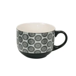 Gifi Jumbo en porcelaine motif rosace noir blanc 47 cl| Vaisselle Et Accessoires De Table