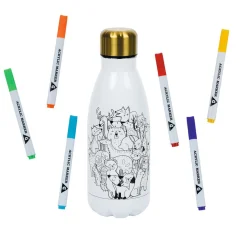Conservation Alimentaire<Gifi Kit gourde isotherme 350mL à colorier avec 6 marqueurs