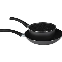 Cuisson<Gifi Lot 1 poêle + 1 casserole aluminium effet pierre