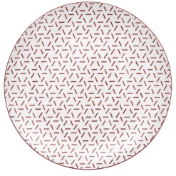 Gifi Lot de 4 assiettes à dessert porcelaine motif trait triangle multicolore Ø19cm| Vaisselle Et Accessoires De Table