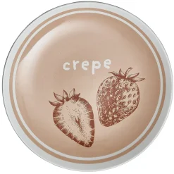 Gifi Lot de 4 assiettes à dessert porcelaine design crêpes| Vaisselle Et Accessoires De Table