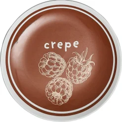 Gifi Lot de 4 assiettes à dessert porcelaine design crêpes| Vaisselle Et Accessoires De Table