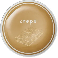 Gifi Lot de 4 assiettes à dessert porcelaine design crêpes| Vaisselle Et Accessoires De Table