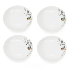 Gifi Lot de 4 assiettes à pâtes en porcelaine| Vaisselle Et Accessoires De Table