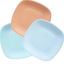 Gifi Lot de 3 assiettes colorées en plastique rigide| Vaisselle Et Accessoires De Table
