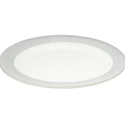 Gifi Lot de 10 assiettes en carton Ø18 cm à bord gris| Vaisselle Et Accessoires De Table