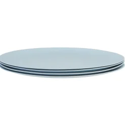 Gifi Lot de 4 assiettes plates en bambou bleu| Vaisselle Et Accessoires De Table
