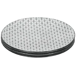 Gifi Lot de 4 assiettes plates motif géométrique en céramique| Vaisselle Et Accessoires De Table