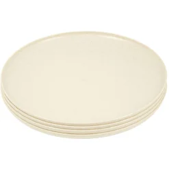 Gifi Lot de 4 assiettes plates beige| Vaisselle Et Accessoires De Table