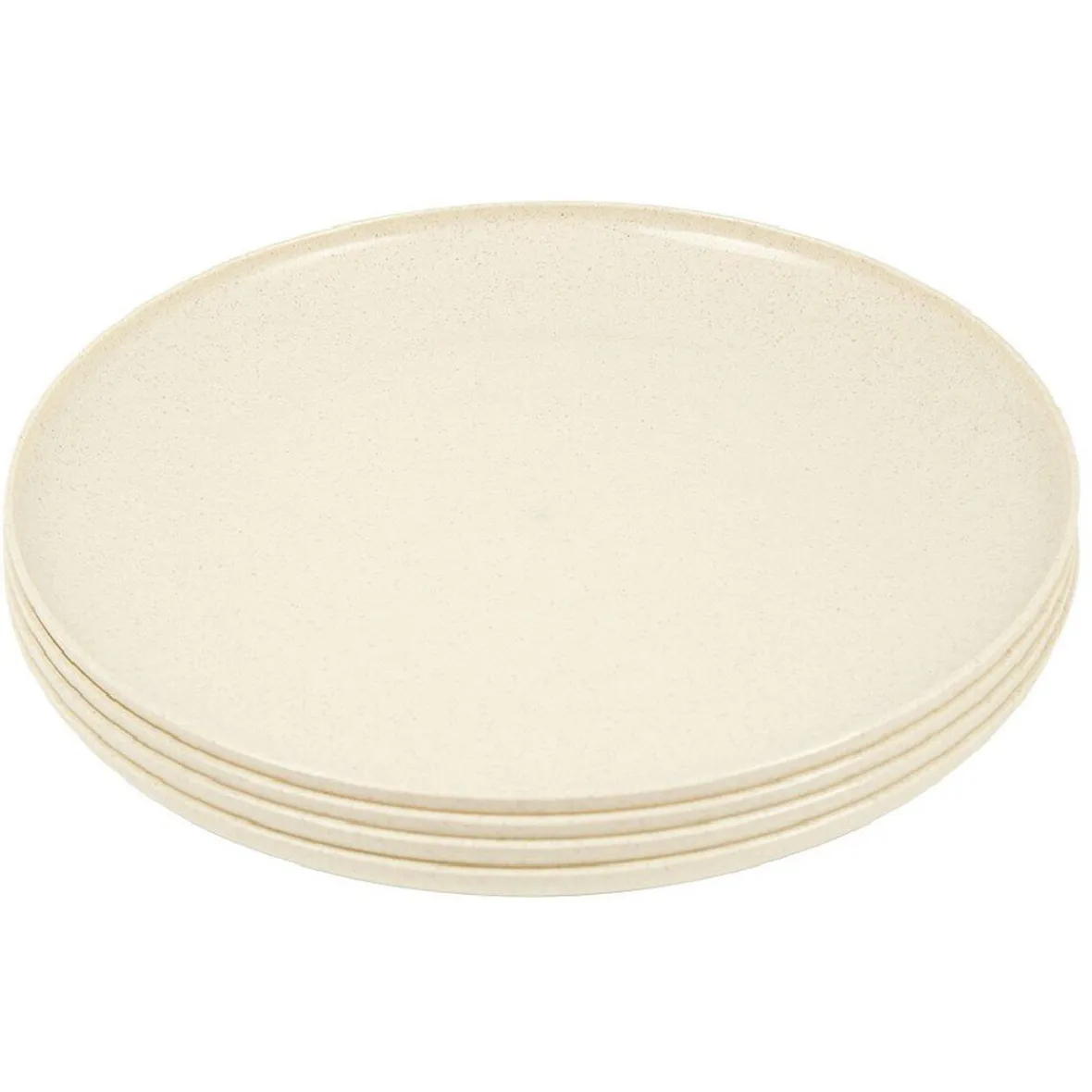 Gifi Lot de 4 assiettes plates beige| Vaisselle Et Accessoires De Table
