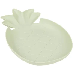Gifi Lot de 3 assiettes plates en plastique forme ananas| Vaisselle Et Accessoires De Table