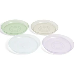 Gifi Lot de 4 assiettes pour enfant Ø18,5cm plastique coloré| Vaisselle Et Accessoires De Table