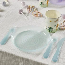 Gifi Lot de 4 assiettes pour enfant Ø18,5cm plastique coloré| Vaisselle Et Accessoires De Table