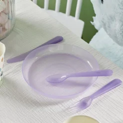 Gifi Lot de 4 assiettes pour enfant Ø18,5cm plastique coloré| Vaisselle Et Accessoires De Table