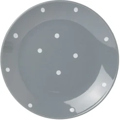 Gifi Lot de 4 assiettes rondes plates céramique déco pois| Vaisselle Et Accessoires De Table