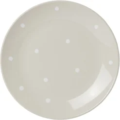 Gifi Lot de 4 assiettes rondes plates céramique déco pois| Vaisselle Et Accessoires De Table