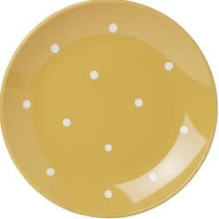 Gifi Lot de 4 assiettes rondes plates céramique déco pois| Vaisselle Et Accessoires De Table
