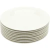 Gifi Lot de 10 assiettes rondes plates céramique uni blanc| Vaisselle Et Accessoires De Table