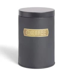 Rangement De Cuisine<Gifi Lot de 3 boîtes alimentaires acier noir et doré Ø9xH12cm