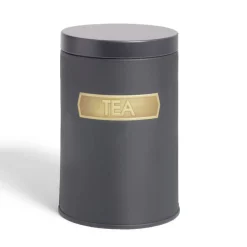 Rangement De Cuisine<Gifi Lot de 3 boîtes alimentaires acier noir et doré Ø9xH12cm
