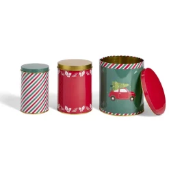 Conservation Alimentaire<Gifi Lot de 3 boîtes alimentaires en métal décor Noël 3 tailles