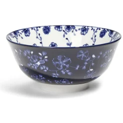 Gifi Lot de 4 coupelles 300ml porcelaine Ø15cm bleu et blanc| Vaisselle Et Accessoires De Table