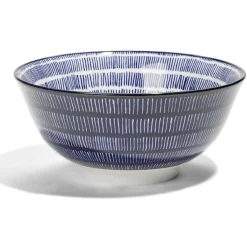 Gifi Lot de 4 coupelles 300ml porcelaine Ø15cm bleu et blanc| Vaisselle Et Accessoires De Table
