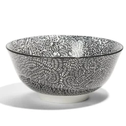 Gifi Lot de 4 coupelles 300ml porcelaine Ø15cm noir et blanc| Vaisselle Et Accessoires De Table