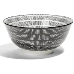 Gifi Lot de 4 coupelles 300ml porcelaine Ø15cm noir et blanc| Vaisselle Et Accessoires De Table