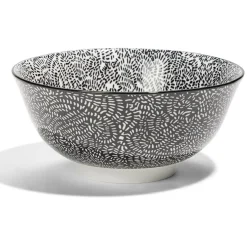 Gifi Lot de 4 coupelles 300ml porcelaine Ø15cm noir et blanc| Vaisselle Et Accessoires De Table
