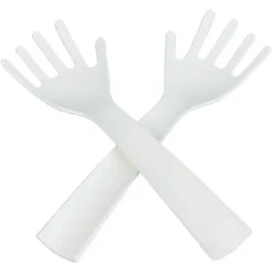 Préparation Culinaire<Gifi Lot de 2 couverts à salade forme main plastique blanc