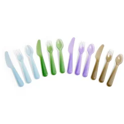Gifi Lot de 12 couverts pour enfant plastique coloré| Vaisselle Et Accessoires De Table