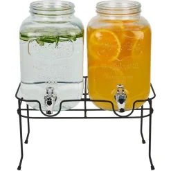 Vaisselle Et Accessoires De Table<Gifi Lot de 2 distributeurs de boisson 4L avec support en métal