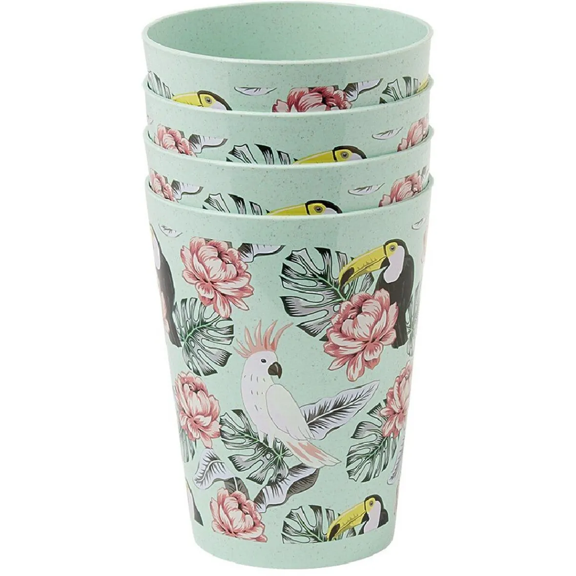 Vaisselle Et Accessoires De Table<Gifi Lot de 4 gobelets décor oiseau et feuille 60 cl