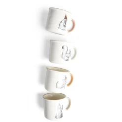 Gifi Lot de 4 mugs animaux 33,5cl| Vaisselle Et Accessoires De Table