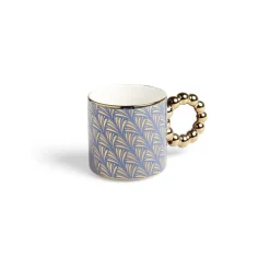 Vaisselle Et Accessoires De Table<Gifi Lot de 2 mugs 30cl design chic bleu foncé et doré