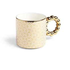 Gifi Lot de 2 mugs 30cl design chic rose et doré| Vaisselle Et Accessoires De Table