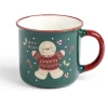 Gifi Lot de 4 mugs en céramique décor Noël 365ml| Vaisselle Et Accessoires De Table