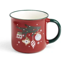 Gifi Lot de 4 mugs en céramique décor Noël 365ml| Vaisselle Et Accessoires De Table