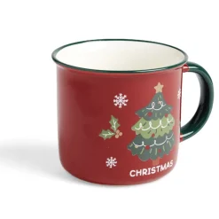 Gifi Lot de 4 mugs en céramique décor Noël 365ml| Vaisselle Et Accessoires De Table