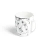 Gifi Lot de 4 mugs 200ml porcelaine Ø8,8x10,4cm noir et blanc| Vaisselle Et Accessoires De Table