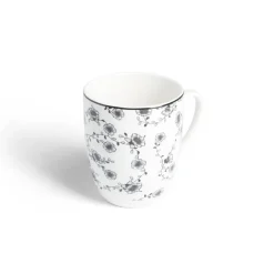 Gifi Lot de 4 mugs 200ml porcelaine Ø8,8x10,4cm noir et blanc| Vaisselle Et Accessoires De Table